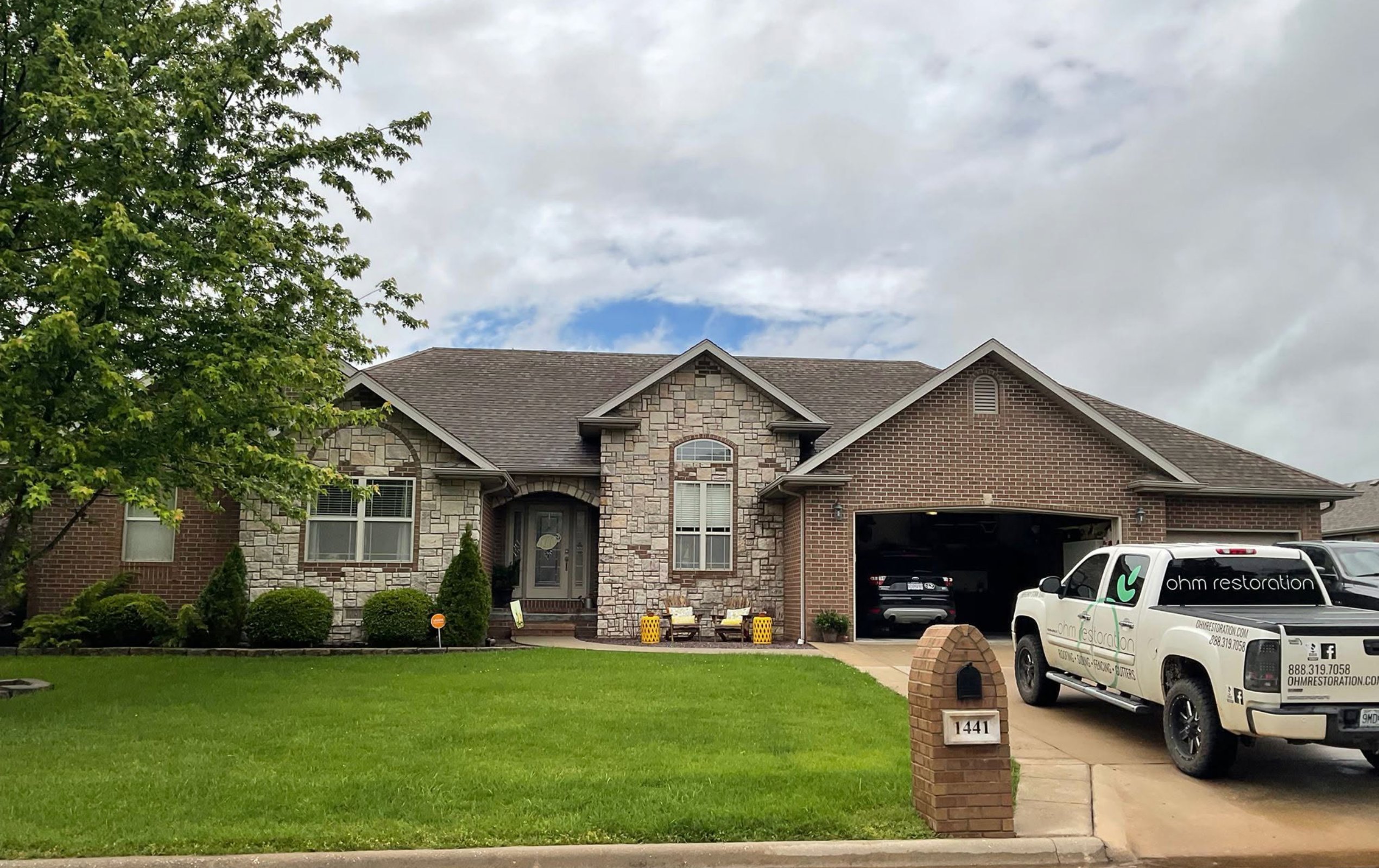 Ohm Restoration completed roofing project Springfield MO