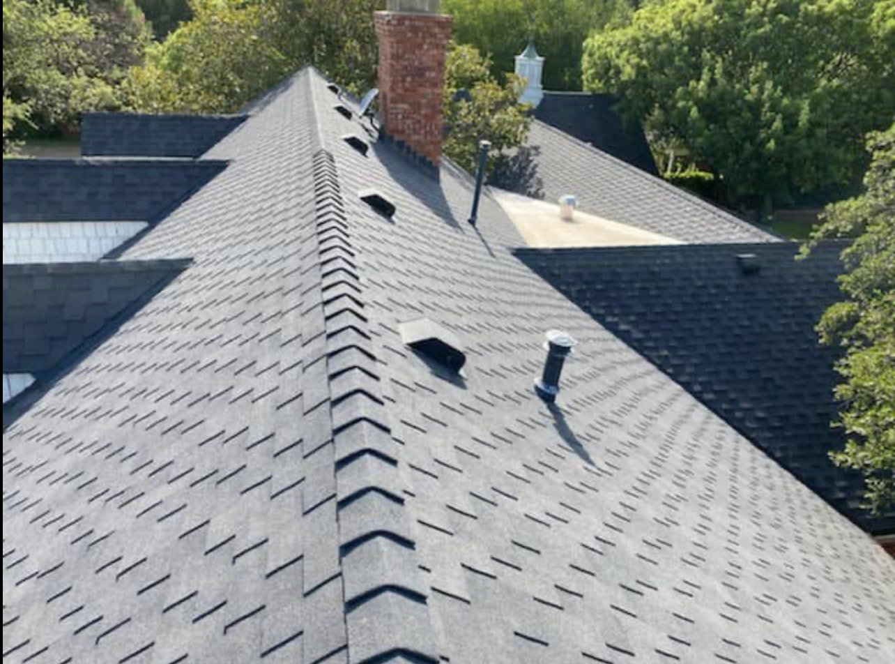 Aerial view of completed roof by Ohm Restoration Springfield MO